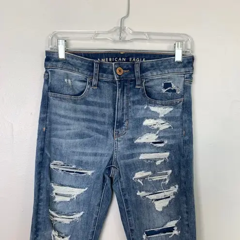 American Eagle  Next Level Stretch Hi-Rise Jegging Size 6 Regular Distressed