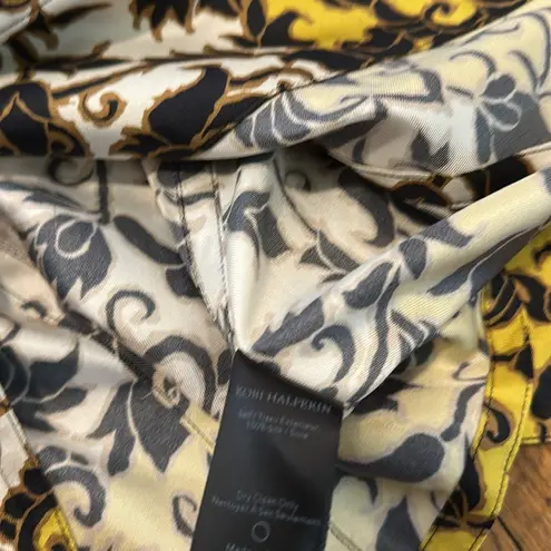 NWOT Kobi Halperin 100% silk dip dye floral jacket blazer marigold Large