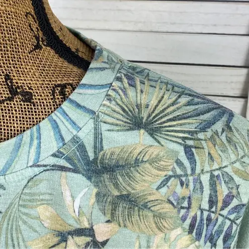 Body Glove Let’s Get Salty Tropical Print Shirt Green Small Crop Sweatshirt