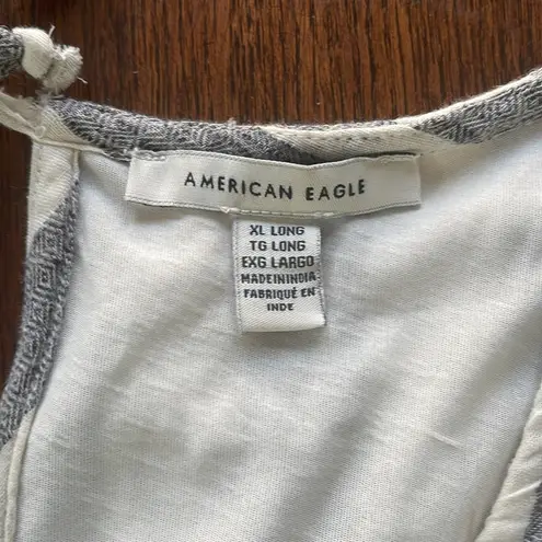 American Eagle  Navy and White Striped Criss Cross  Wrap Romper XL v neck