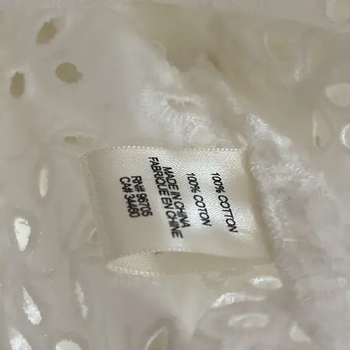 Rebecca Taylor ladies White Embroidered Lace Puff Sleeve eyelet blouse Top XS