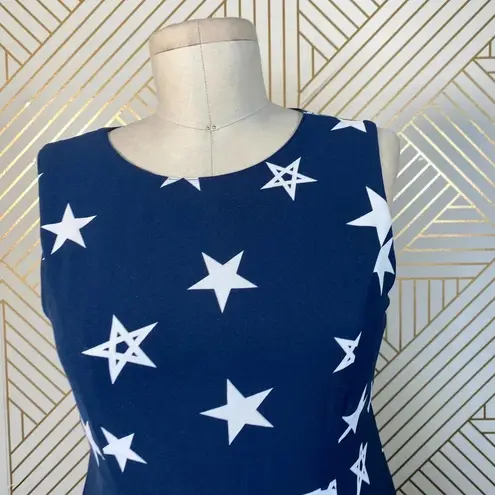 Moussy Blue Star Printed Pleated Fit & Flare Dress