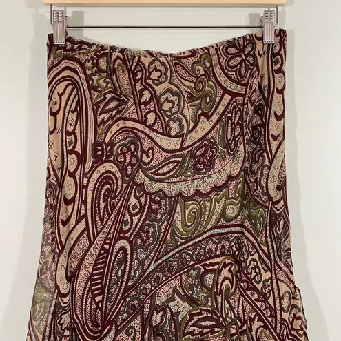 Vintage Y2K Sashi Women's Brown Paisley Broom Stick Skirt Size S Purple