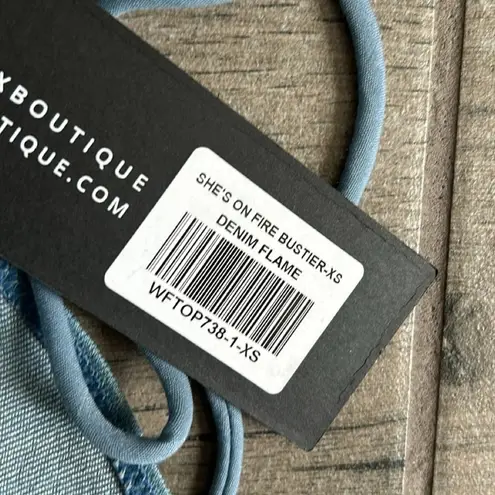 White Fox Boutique White Fox she’s on fire bustier in denim flame