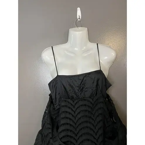 Vintage Kappi Dress Womens Small Black Lace Peplum Midi Cocktail Made USA 80s