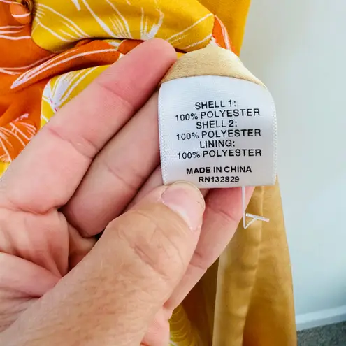 Camila Coelho Vivienne Midi Dress Yellow & Orange Floral