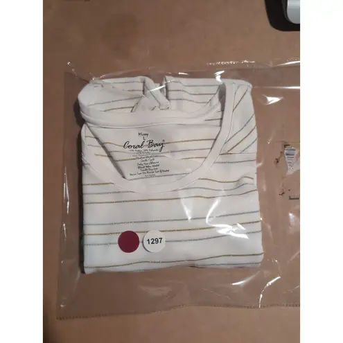 Coral Bay Missy Women's Large Striped Top, Round Neck, 3/4 Sleeve Striped Blouse