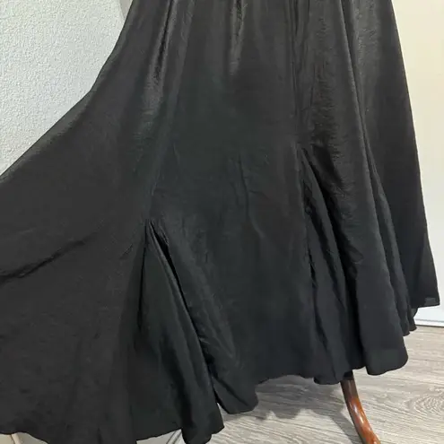 Denim & Supply Ralph Lauren Black Rare Bohemian Maxi Retro Ruffled Skirt Sz S