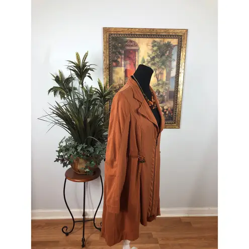 Soft Surroundings Santa Rosa Tencel Hi-low Jacket Burnt Orange Lagenlook Boho