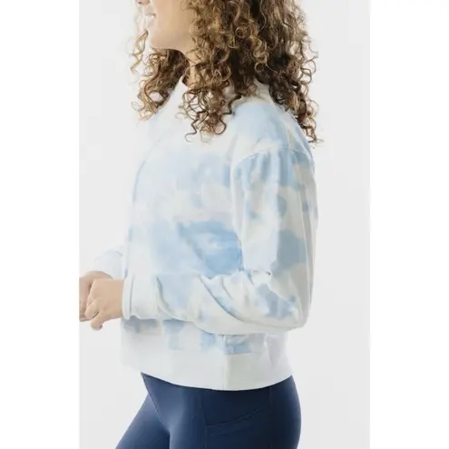 Zyia Active Cloud Wash Crew Sweatshirt Cloud Blue Tie-Dye Heaven Hendrix Size M