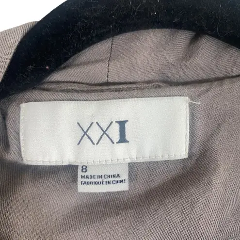 Xxi Brown Waterfall Opened Front Slouchy Long Sleeve Cardigan Jacket Women Sz 8