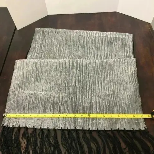 Women’s Reversible Wrap Silver‎ and Black with Fringe One Size