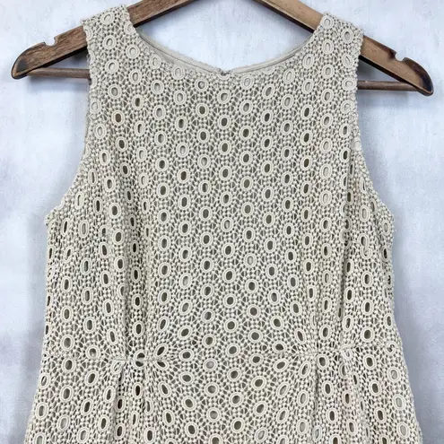 Garnet Hill Womens Dress Size 6P Eyelet Sheath Brunch Coastal Cottagecore Chic