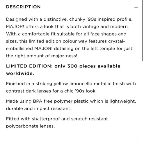 Le Specs Unisex Major Exclusive Yellow Limoncello Sunglasses