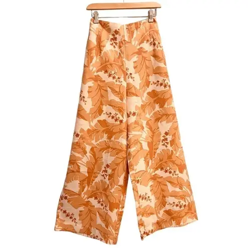 Soft Surroundings Grand Garden Wide Leg Trousers Canyon Sunset Size L NEW