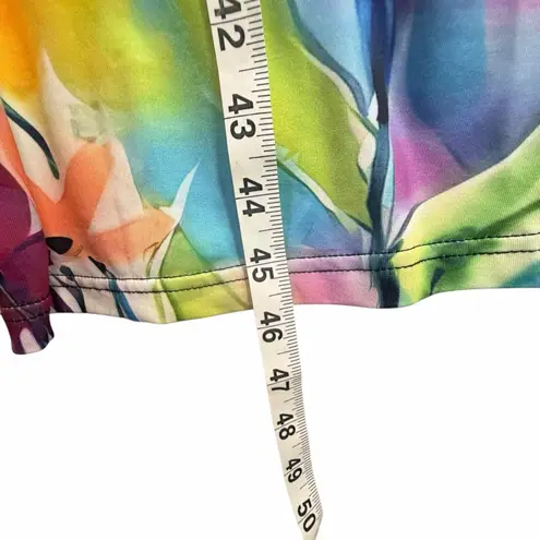 Women’s XL Floral Multicolor Dress Garden Boho Artsy Stretch Whimsy Red