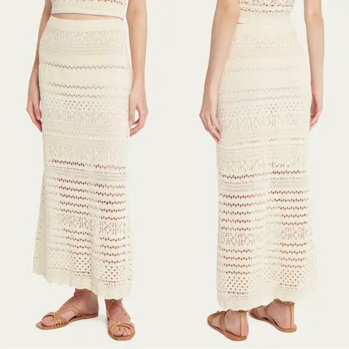 Jonathan Simkhai NWT Alita Crochet Knit Skirt in Cream Size Small