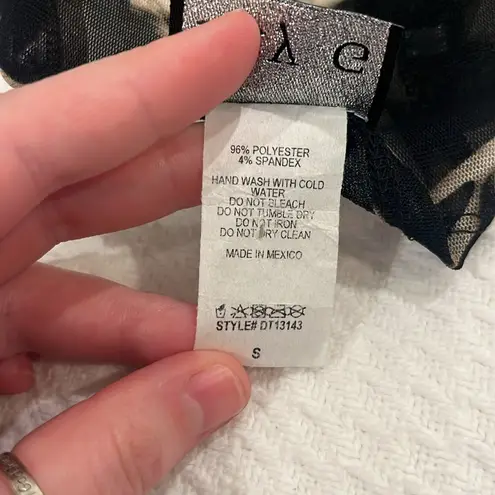 Day G Black & Cream Leopard Print Mesh Corset Style Crop Top Small