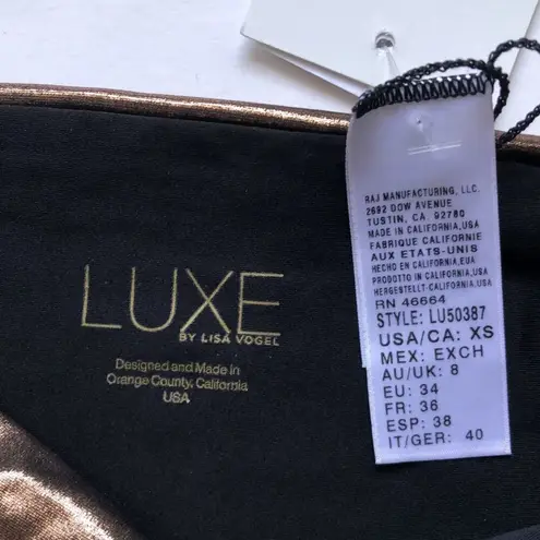 Luxe NWT by Lisa Vogel Metallic Rose Gold Bikini