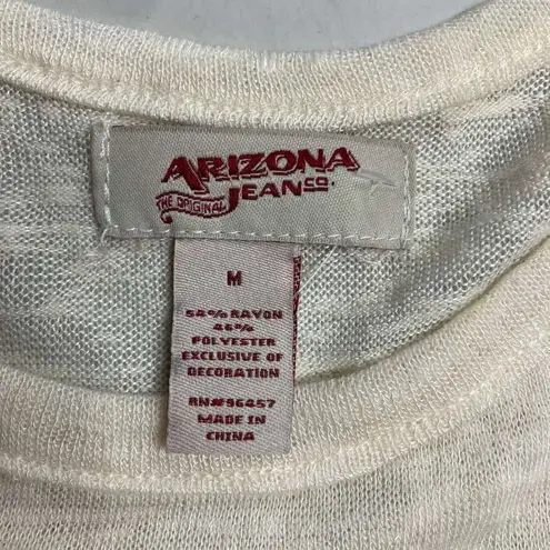 Arizona Jeans ARIZONA JEAN Co Women’s Crochet Top Ivory Cream Long Sleeves Size Medium