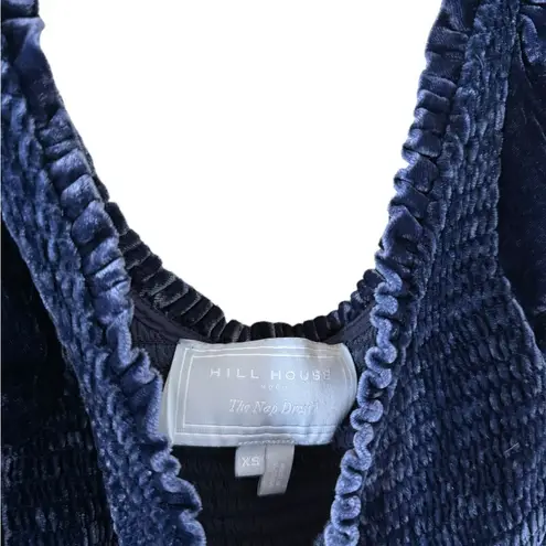 Hill House Louisa Nap Dress Blue Velvet Size XS