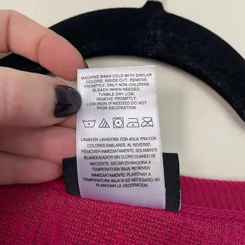 Harry Potter Hogwarts Pink Fuzzy Sherpa Sweatshirt ~ Sequins ~ Juniors Size L