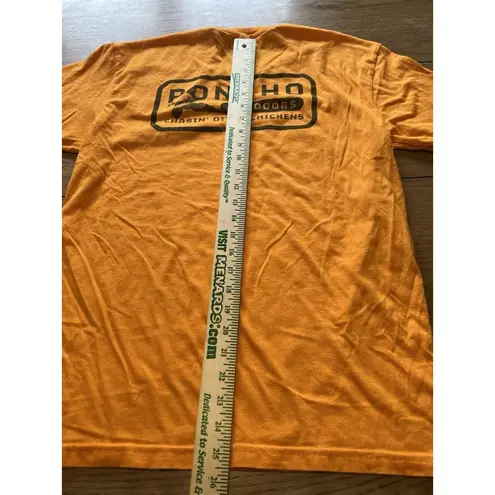 PONCHO OUTDOORS APPAREL TEE SHIRT Chasin Ditch Chickens Size Medium Hunting Orange