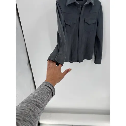 Sold Design Lab gray micro suede button down size S snap buttons western street
