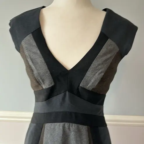 Rebecca Taylor Wool Blend Colorblock Sheath Dress 4 Careerwear LBD Pencil Skirt