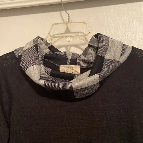 Fantastic Fawn Buffalo Plaid Cowl Neck Sweater