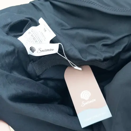 Smismivo Womens Swimsuit Size XL Black One Piece Ruched Cutout Beach Pool Vacay