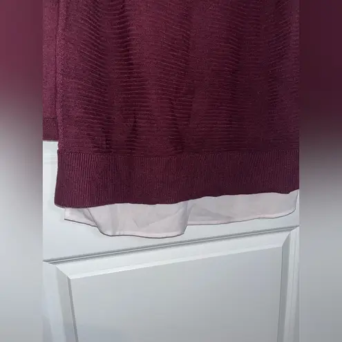 Hilary Radley Womens Long Sleeve Cotton Academia Tennis 2fer Sweater Top Sz L