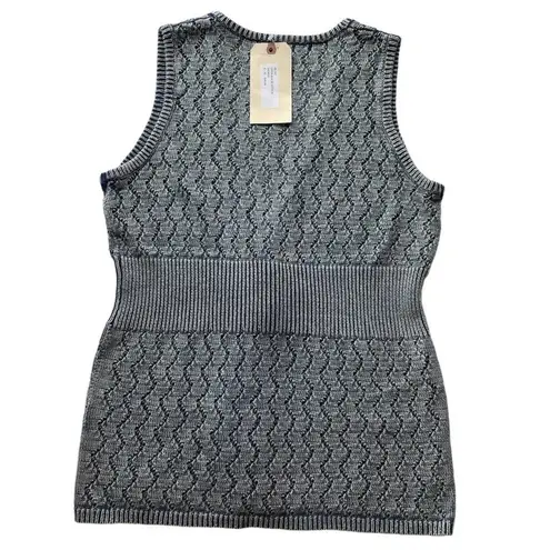 PBJ Blues Denim Sweater Vest Knit Blue Size Medium Toggle Rare Acid Ombre NWT