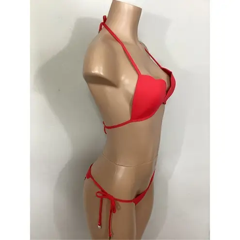Seafolly New. red petal edge bikini set. USA 10. Retails $179