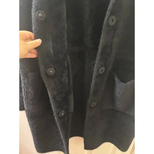 J. McLaughlin SOFT BLACK Button Front Stadium Coat Size M Trench