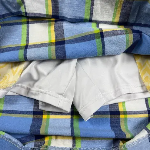 Loudmouth Ladies Blue/Green Plaid Golf Skort Stretch Shorts Size 12 Blue