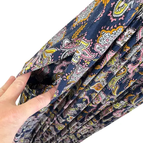 Boden USA Boden Navy Paisley Print Spaghetti Strap Stretchy Maxi Sun Dress Pockets Size 6