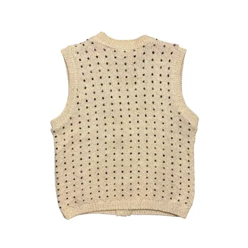 Northern Reflections Vintage Northern Collections Cottagecore Knit Sweater Vest Beige 90s XL