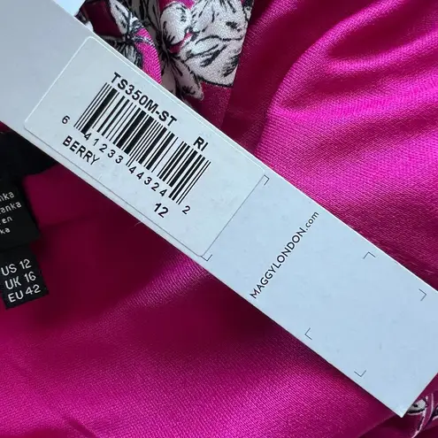 Maggy London Cropped Wide Leg Jumpsuit Size US 12 Floral Sleeveless