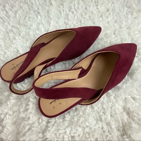 A New Day Cranberry Red Wine Slingback Heel Womens Size 6