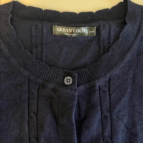 Urban Coco Cable Knit Cardigan Navy Size Large