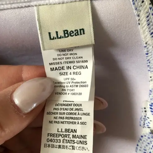 L.L.Bean  MIX MATCH BLUE WHITE PRINT TANKINI ADJUSTABLE STRAP SWIMSUIT PADDED TOP