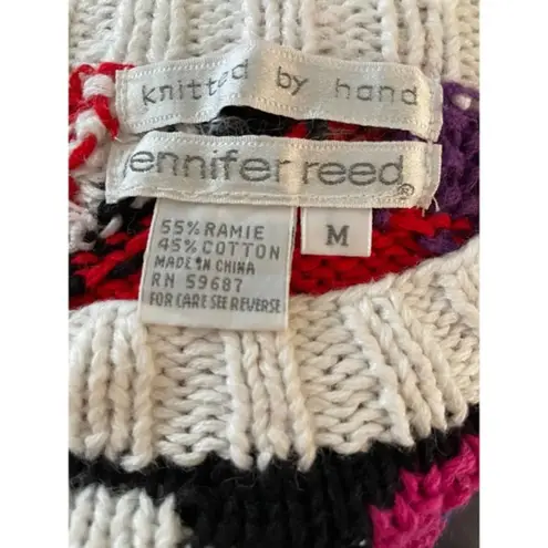 Vintage 90s Jennifer Reed Thick Oversize Pullover Sweater Size M Abstract Unique Size M