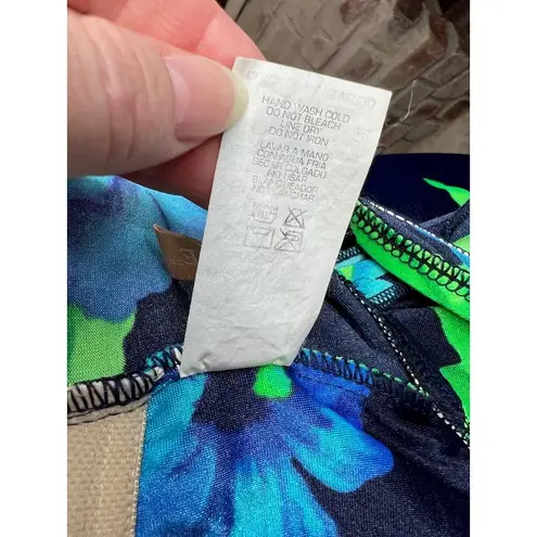 La cove swimsuit floral modesty panel skirtlet blue green Size 12