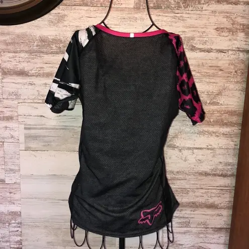 Fox racing jersey fox racing shirt size large pink black and white Animal print