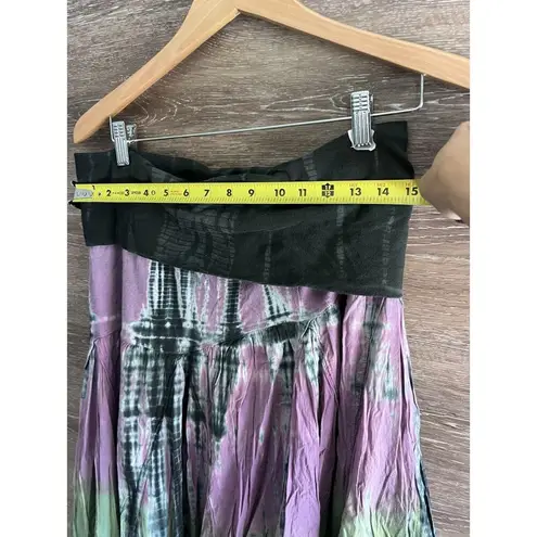Bisou Bisou Tie Dye Long Maxi Skirt Large Vintage Cotton Goth Whimsical Vintage
