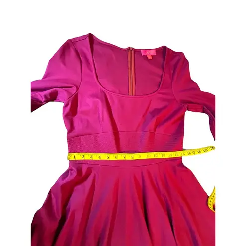 LaVia 18 Cranberry Knit Fit and Flare Dress