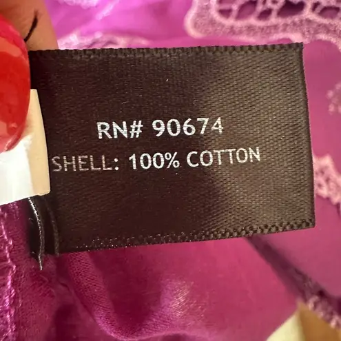 Boston Proper NEW Metallic Lace Detail Off The Shoulder Shift Dress Purple Large - Image 5