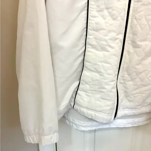 Three Hearts Windbreaker Jacket in White with Black Trim Size XL