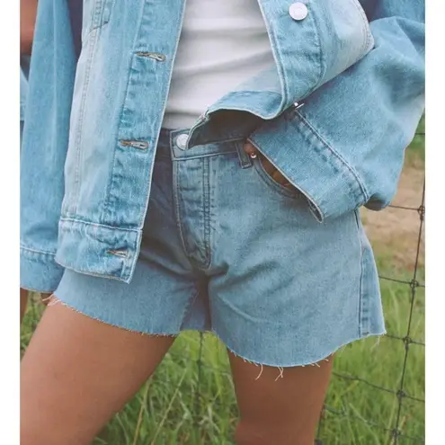 PARKE New Denim Shorts Light Wash Baggy Cut Offs Size 28 TikTok Famous